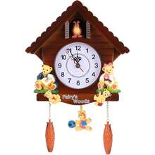 Reloj de Pared Casa del rbol, Decoracin Vintage para Hogar, Plstico, 42cm de, Nmeros Arbigos Grandes - marrón - Ver 1