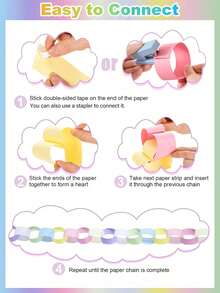 1 Set Macaron Color Birthday Party Decoration Kit - 197ft Crepe Paper Ribbon And 100 Paper Strips (For Making Chains) - 20ft Double-Sided Gold Star Garland Backdrop, Suitable For Birthday, Wedding, Macaron Theme Party Decoration And DIY Crafts - Macarons - View 6