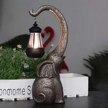 Solar Elephant Statue Outdoor Garden Decor, Resin Elephant Sculptures With Solar LED Lights, Waterproof Animal Crafts For Patio Yard Lawn Courtyard Pathway Home Decoration - 1 Pc - View 6