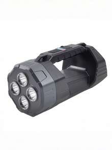 Linterna LED portátil con luces de advertencia intermitentes rojas y azules, carga USB, haz ajustable y construcción de ABS; adecuada para camping, pesca, reparaciones y emergencias; resistente y duradera, con funciones de carga solar y banco de energía. - Estrella - Ver 13
