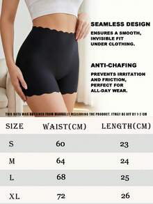 Mutandine senza cuciture da donna, pantaloncini in seta ghiacciata, biancheria intima da donna traspirante e confortevole, pelle amichevole, biancheria intima comoda da donna - nero - Visualizzare 9