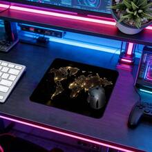 1pc Black & Gold World Map Theme Extra Large Mouse Pad, Tech Atmosphere Large Office Mouse Pad - Business Style Extended Extra Large Black & Gold World Map Pattern Mouse Pad, With Non-Slip Rubber Bottom Laptop Keyboard Pad, Stitched Edge Soft Fabric Mouse Pad, Suitable For Home Office, Study, Gaming And Esports - View 11