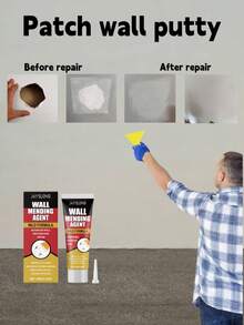 JAYSUING Wall Repair Kit, 100g Drywall Repair Paste With Scraper, Gloves, Patch, Sandpaper - 100g Wall Repair Paste - View 2