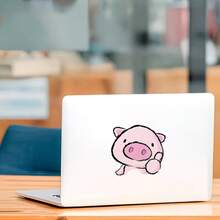 Super Cute Cartoon Pink Pig Stickers - Adorable Pig Design, Suitable For Decorating Cars, Switches, Laptops, Doors, Glass And Walls, PVC Material Self-Adhesive Removable - A - View 3