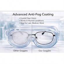 AntiFog Protective Safety Goggles Clear Lens WideVision Adjustable Splash Eye Protection Soft Lightweight Eyewear - 1 - View 5