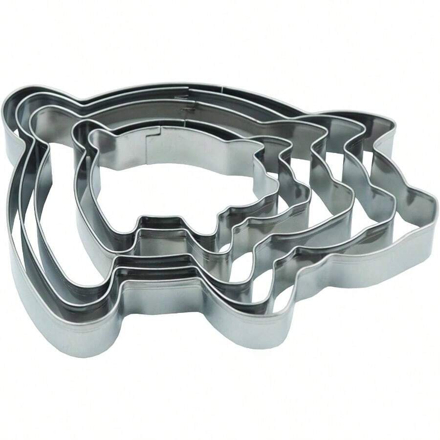 Pig Cookie Cutters Set, 5 PCS Pig Shaped Stainless Steel Molds Cookies, Biscuit, Vegetable, Fruit, Baking Pastries Doughs - 5 PCS Pig - View 1