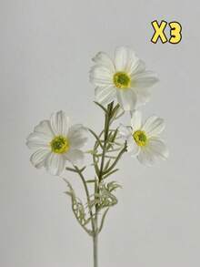 1件/3件 17英吋逼真觸感人造波斯菊花 - 波希米亞風雛菊花束，四季居家裝飾，夏季婚禮與秋季感恩節中心裝飾，不褪色人造菊花，適用於桌面/攝影 - 彩色 - 查看 13