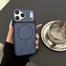 磁吸手機殼 適用於 iPhone 17 Pro Max、17 Pro、17、16、15、14 Plus、13、12、11 Pro Max，彩色邊框，支持磁吸無線充電，提供保護殼 - 藍色 - 查看 2