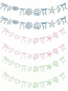 Blue Bow, Starfish And Shell Beach Bachelorette Party Decoration, Exquisite And Beautiful Hanging Garland Decor, Suitable For Summer Birthday And Wedding - Multiple Styles - View 6
