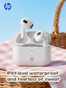 HP-H23ASE 無線半入耳式藍牙耳機，藍牙 6.0 Type-C 充電，通話降噪，輕巧便攜，佩戴舒適，適合運動與跑步，相容手機/平板/筆電，蘋果白 - 查看 3