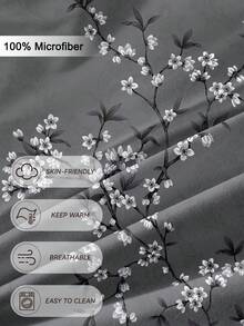 3件組花卉枝葉植物印花被套組，超柔軟透氣高級四季床品，可機洗、耐褪色、抗起球、抗縮水、抗皺，時尚波希米亞/鄉村/現代極簡臥室裝飾，適用於特大/大/中/單人床，適合居家、宿舍、公寓、客房、度假出租屋及送禮 - 彩色 - 查看 6