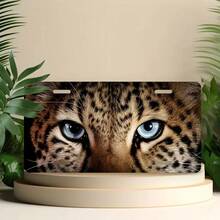 2D Flat, 1 PC, Car P1, For Decorative Purposes Only, Anti-Rust Aluminum License Plate Frame, With Leopard-Eye - Personalized Humorous Decoration, Suitable For Both Men And Women, Polished Surface, Unique Gift Idea, License Plate Frame |   Leopard Eye Design |   Durable Metal Frame - A - 查看 4
