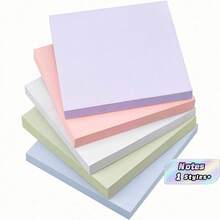 3x3 Adhesive Sticky Notes, Macaron Color Self-Adhesive Sticky Note Pads, Easy To Stick, Suitable For Home, Office, School, 1/5 Pack (100 Sheets/Pad) - one-size - View 2