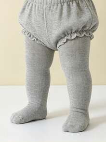 3pcs Solid Color Infant Baby Girls' Tights, For Daily Matching - Multicolor - View 9