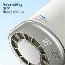 2026 New Arrival Clip On Fan, USB Rechargeable Personal Fan, 360° Rotatable Car Vent Fan With Power Bank And LED Display, Up To 10-20 Working Hours, For Car, Office, Bedroom - D-white - View 5
