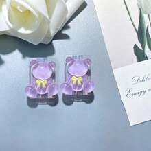 2pcs Transparent Bow Tie Bear Cable Protector Compatible With Apple/Type-C Data Cable, Anti-Bite Anti-Breakage Cable Clip - Multicolor - View 12