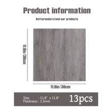 13片 11.8in x 11.8in 防滑乙烯基地板貼紙 - 奢華3D紋理自黏防滑地板磚,1.5mm厚自黏乙烯基地板與牆面磚,3D復古木紋自黏防滑地板貼紙,居家地板裝飾 - A - 查看 4