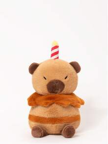 BIUBLIULAND Peluche de Pastel de Cumpleaños de Capibara Lindo de 11.8 Pulgadas, Animal de Peluche Marrón Kawaii con Vela, Juguete Suave para Decoración de Habitación Regalo para Niños & Adultos - Marrón - Ver 9