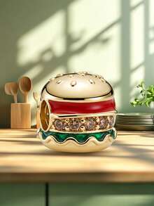 1pc Fashion Hamburger Shaped Decorative Bead, Suitable For Women Bracelet DIY Jewelry Making And Daily Decoration, Girls Accessory - Style 2 - View 7