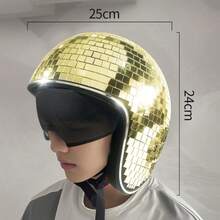 OBOVAY Disco Ball Helmet With Retro Reflective Party Headpiece - View 5