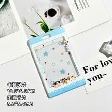 Cute Animal Transparent Card Holder, Embossed Photocard Sleeve With Keychain - 紫色綁帶蝴蝶+2.7皮條白鑰匙圈 - 查看 15