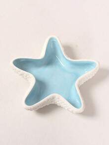 1pc Ceramic Seashell, Starfish, Clam Tray, Blue Creative Storage Bowl Dish, Jewelry Organizer Tray, Candy Container, Entryway, Tabletop Decor, Birthday, Home, Party, Back To School, Graduation Gift - Blue - View 10