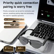 Lunettes intelligentes 6.0 style 2026 avec écouteurs HIFI sans fil, double haut-parleur, commande tactile, recharge USB Type-C, idéal pour la musique et les appels, écouteurs sans fil,Lunettes modernes,Connectivité sans fil, écouteurs sans fil, pour cadeau d'été - Voir 5