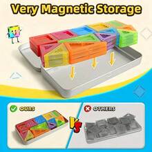 Magnetic Building Blocks Set With Colorful Windows – Educational Puzzle Toy For Boys And Girls, Perfect Gift For Children's Birthday And Halloween (Colors/Styles May Vary) - Multicolor - View 4
