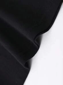 Camiseta de cuello redondo para hombre,% algodón, transpirable y cómoda, adecuada para todas las estaciones, para entrenamientos en el gimnasio, uso casual y como regalo para famil - Negro - Ver 4