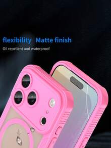 奢華防滑框架磁吸霧面透明防震手機殼 適用於 iPhone 17 Pro Max 17 Pro 17 16 Pro Max 16 Pro 16 15 Pro Max 15 Pro 15 14 Pro Max 14 Pro 14 13 Pro Max 13 Pro 13 12 Pro Max 12 Pro 11 高端防護防震緩衝背蓋 - 粉色 - 查看 6