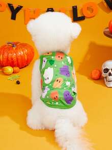 LUCKIE PAW 2pcs Summerween Colorful Boo Sheep Fun Print Pet Vest, Physical Flea Prevention, Reduces Shedding, Heat Insulation & Breathable, Suitable For Large And Small Dogs And Cats, Indoor And Outdoor - Multicolor - View 4