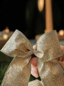 Valentine's Day Ribbon Gold Powder Decoration, Bow Material, Holiday Tree Decoration Accessories Woven Ribbon Decorative Ribbon Handmade Hair Accessory DIY Gift Box Packaging Ribbon High Quality, Multi-Functional Ribbon - A - View 2