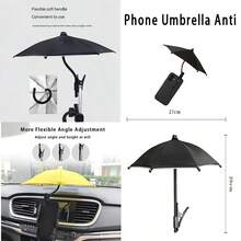 Mini Outdoor Phone Sun Umbrella With Universal Clip,Adjustable Canopy,Anti-Glare Sun Shade,UV Protection,Fits Smartphones & GPS,Anti-Reflection Screen Cover For Sun & Rain,Travel, Beach,Photography, Study, Car, Outdoor Sports, Unisex Summer Accessory - Multicolor - View 2