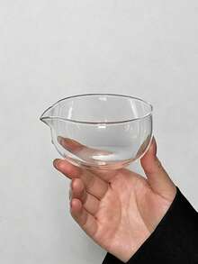 1pc Ins Minimalist Transparent Glass Tea Bowl Matcha Bowl, Matcha Whisking Tool, Matcha Brush Stirrer, Tea Whisk Set, Tea Sea Tea Divider - Transparent - View 8