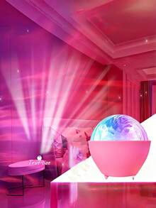 粉紅色 RGB 極光投影夜燈 - 16 色水波紋 LED 星空燈 附遙控器，USB 供電氛圍燈，適用於臥室、派對、遊戲和兒童禮物，營造夢幻北極光天空，完美適合放鬆與房間裝飾 - 多色光 - 查看 5