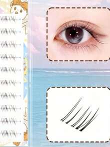 80 Clusters Pitiful Lower Eyelashes Waterproof Sweat-Proof Long-Lasting Smudge-Proof, Essential Daily Summer Travel Makeup, Partial False Eyelashes, Eyelashes One By One, Lash Clusters - View 5