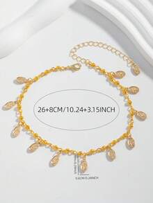 1条时尚休闲流苏脚链，百搭日常佩戴 - Elliptical pendant - 查看 5