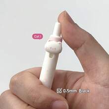 4入組 Lucky Meow 風格 0.5mm 黑墨水圓珠筆，創意貓尾與貓爪造型筆尖，適合辦公室使用，開學季推薦 - 款式A - 查看 5