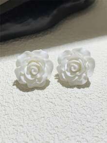 1 Paire/3 Paires de Boucles d'Oreilles à Clous Roses, Noires, Blanches Exquises pour Femmes, Style Vacances d'Été à la Plage, Convient pour le Port Quotidien, les Vacances, les Mariages, les Fêtes, la Fête des Mères, le Cadeau de la Saint-Valentin - roses - Voir 8