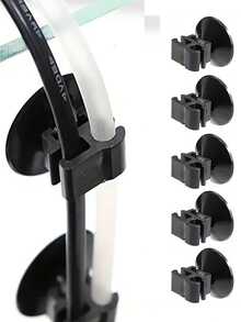 Aquarium Suction Cup Clip, Used For Organizing Fish Tank And Turtle Tank Filter Wires, Double-Ended Double-Clip Aquarium Accessory, No Battery Required - Black - View 1