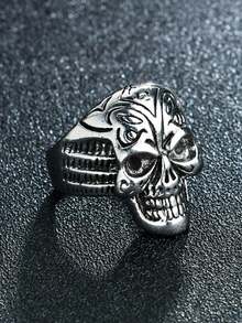 1pc Punk Vintage Skull Ring - Skull - View 14