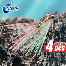 ANFS 4pcs Crazy Charlies Fly Fishing Lures With Fly Box, Assorted Colors, Saltwater Fly Fishing Lures - Cool Fly Fishing Gift For Fly Fishing Enthusiasts - Multicolor - View 7