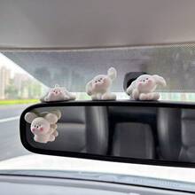 Set 6pcs/5/4/3/2/1pc Aksesoris Dekorasi Dashboard Mobil Kelinci Putih Lucu, Cocok untuk Dekorasi Interior Mobil Wanita atau Pria. Figur Kecil Lucu untuk Dashboard Mobil, Kaca Spion, Dekorasi Meja Kantor, Dekorasi Rumah Dalam Ruangan - Stiker Perekat Gratis - A - View 8