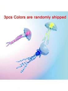 3pcs Glow-In-The-Dark Realistic Jellyfish Aquarium Decor - Multi-Color Luminous Floating Aquatic Ornaments, Swaying Tentacles, Fish-Friendly Material, Professional Underwater Landscaping Accessories - A - View 14