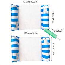 1pc Inflatable Mesh Pool Hammock - Striped Adult Leisure Chair, Suitable For Vacation, Party And Relaxation. Available In Pink, Yellow, White, Green And Blue. Outdoor Hammock, Essential For Beach And Swimming Pool, Great For Photography - Multicolor - View 17