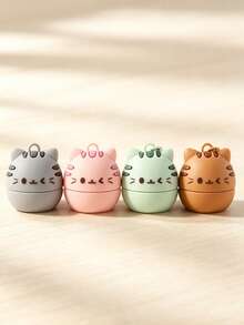 Cute Cat-Shaped Lip Balm, Gentle Hydrating Formula With Shea Butter, Long-Lasting Nourishment To Relieve Dryness & Chapping, Leaves Lips Soft & Supple, Adorable Animal Design, Multi-Color Options Available Soft, Plump Lips With A Cute Twist! Cat-Shaped Moisturizing Lip Balm For Daily Care - 彩色 - 查看 4