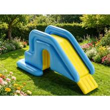Tobogán inflable de alta capacidad de peso, uso interior y exterior, esencial para la diversión de juegos de agua en verano - azul - Ver 4