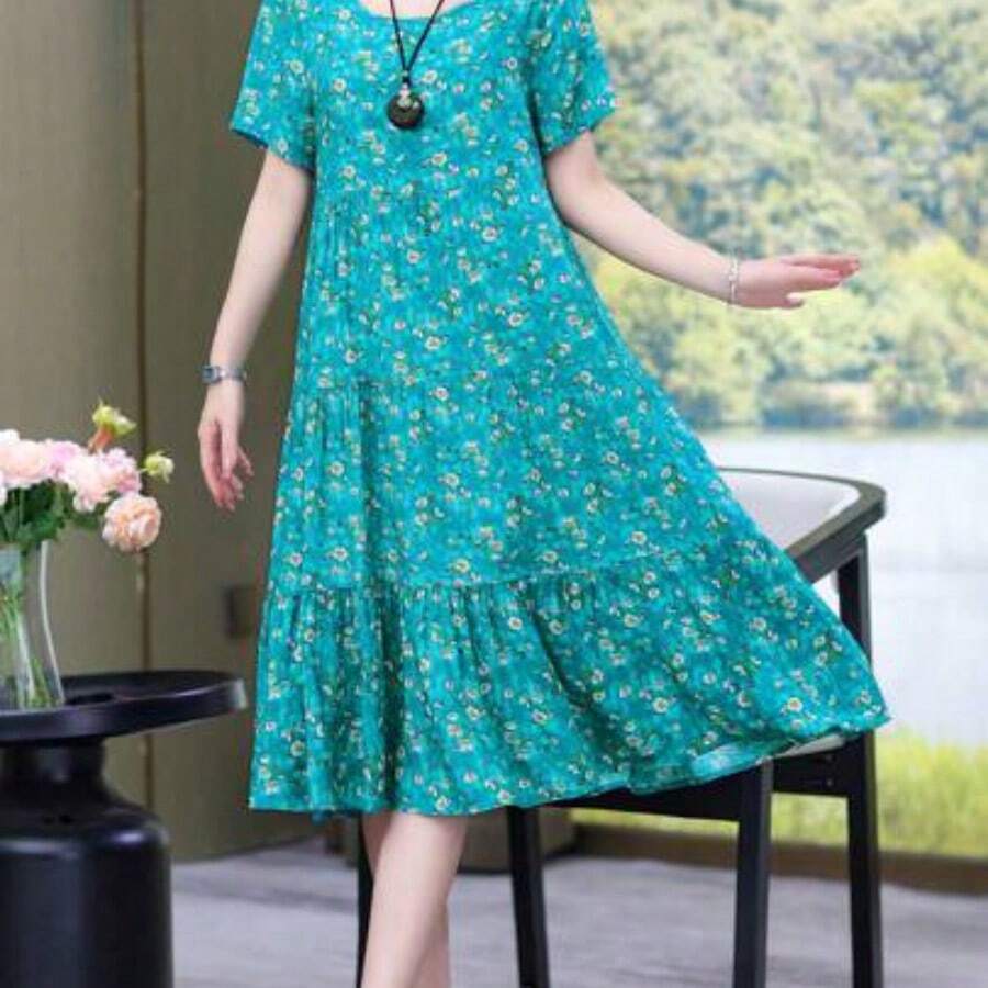 Women Midi Dresses - Blue - View 1