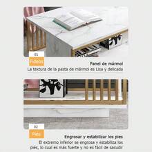 Modern Coffee Tables Side Table 100cm Coffee Table - White - View 7