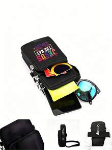 Bolso Bandolera de Exterior con Estampado de la Serie de Jesús, Mini Bolso de Mano para Deportes de Exterior con Jack para Auriculares, Bolso para Teléfono, Bolso para el Brazo, Monedero, Bolso de Hombro, Bolso Bandolera para Teléfono Móvil de Mujer, Correa de Hombro Ajustable, Billetera Vertical con Cadena Dora, Billetera para el Brazo de Deportes de Exterior Incluida Adecuada para Correr, Senderismo y Ciclismo, Regalo Ideal para Amigos, Familia y Amigos,Vuelta al Colegio - Multicolor - Ver 8